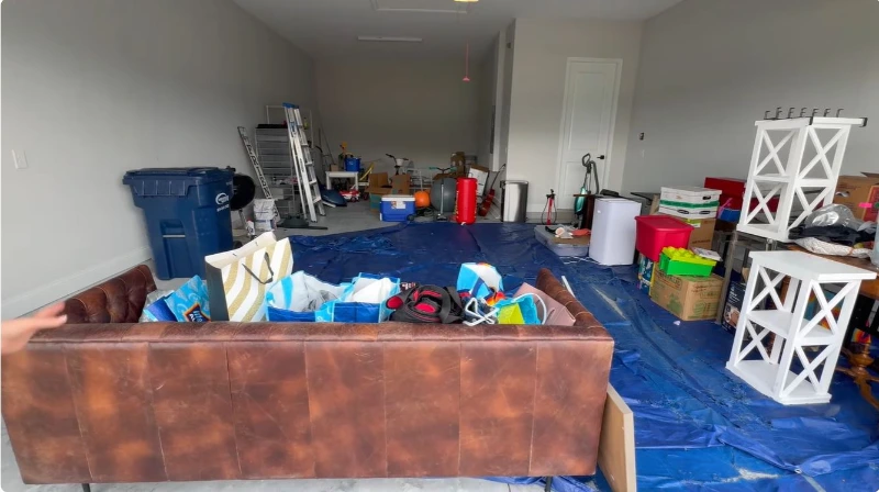Furniture removal Peoria IL — items staged for hauling