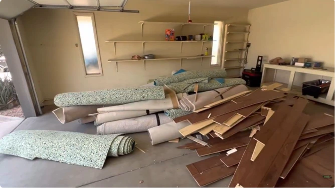 Construction debris removal activity in Peoria, IL — RiverCity Junk Removal