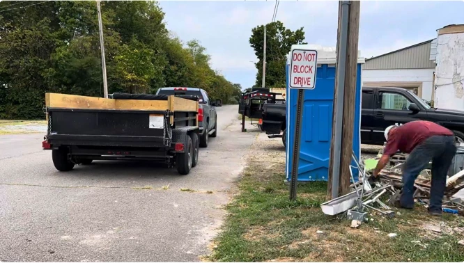 Construction debris removal process in Peoria, IL — RiverCity crew