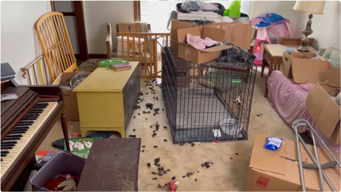 Hoarder cleanout activity in Peoria, IL — professional junk removal team